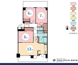 ヒルズ戸塚ヴェルデスクエア 3LDKの間取図画像