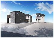訪れる人の記憶に残るスタイリッシュな邸宅。（パースはイメージのため実際と色柄が異なる場合があります）(1～3号棟)