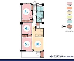 元住吉マンション 3LDKの間取図画像
