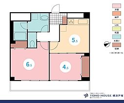 パール綱島マンション 2DKの間取図画像