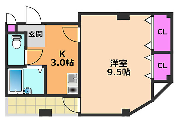 エクセレント高槻 ｜大阪府高槻市高槻町(賃貸マンション1K・5階・28.80㎡)の写真 その2