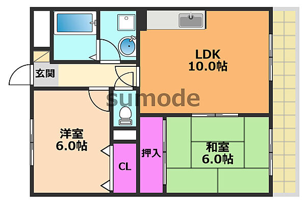 ソシアメルベーユ ｜大阪府高槻市大蔵司3丁目(賃貸マンション2LDK・3階・50.25㎡)の写真 その2