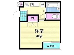 コモド嵯峨 1階1Kの間取り
