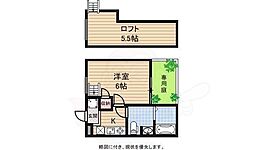 ロフティ同志社北 1階1SKの間取り