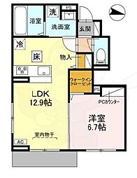 京阪本線 鳥羽街道駅 徒歩6分の賃貸アパート 1階1LDKの間取り
