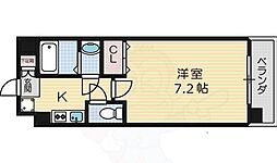 阪急京都本線 烏丸駅 徒歩5分の賃貸マンション 4階1Kの間取り