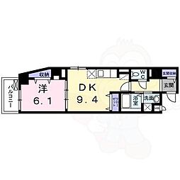 阪急京都本線 西院駅 バス11分 梅津石灘町下車 徒歩4分の賃貸マンション 6階1LDKの間取り