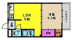 梅津シティーハウス2 1LDKの間取図画像