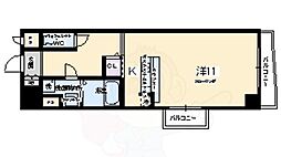阪急京都本線 西京極駅 徒歩10分の賃貸マンション 5階1Kの間取り