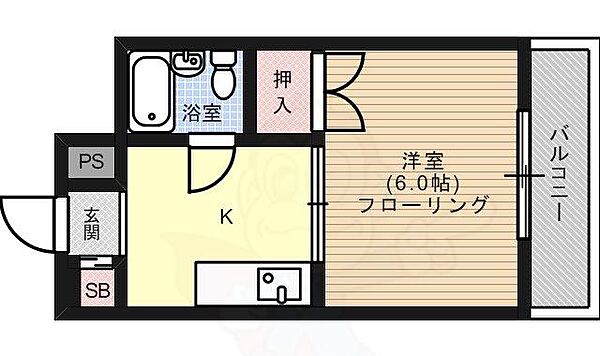 ハイツ北野 ｜京都府京都市上京区西町(賃貸マンション1K・2階・21.96㎡)の写真 その2