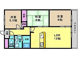 Requie上桂 3LDKの間取図画像