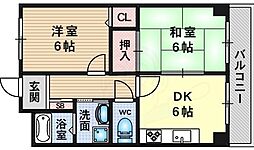 グリーンベル1号館 2DKの間取図画像