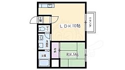 グリーンヴェール大徳寺 1DKの間取図画像