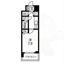 ファステート京都洛南エリーゼ 1Kの間取図画像