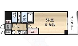 デ・リード烏丸西 1Kの間取図画像