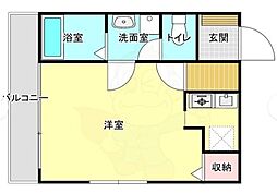 パークサイド秀泉 1Kの間取図画像