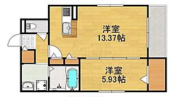 テラッセ四条高倉 1LDKの間取図画像