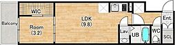 シエーナグランデ四条烏丸 1LDKの間取図画像