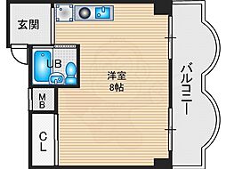 サンシティ烏丸 ワンルームの間取図画像