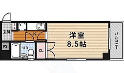 デトムワン今出川通 1Kの間取図画像