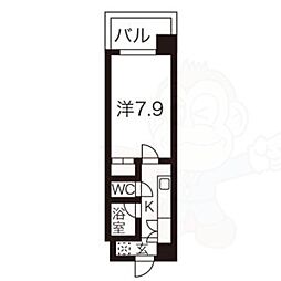 プラネシア星の子京都御所 1Kの間取図画像