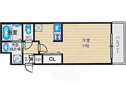 スワンズ京都セントラルシティ ワンルームの間取図画像