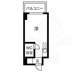 シリウス星の子ビル ワンルームの間取図画像