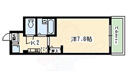 鴨川ウエスト 1Kの間取図画像