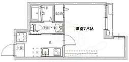 アークリード堀川寺之内 1Kの間取図画像