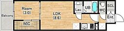 シエーナグランデ四条烏丸 1LDKの間取図画像