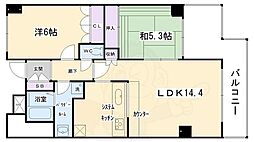ルネス・ピース四条烏丸 2LDKの間取図画像