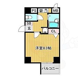 サムティ上堀川 1Kの間取図画像