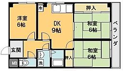 サンヴェール高槻 4階3LDKの間取り