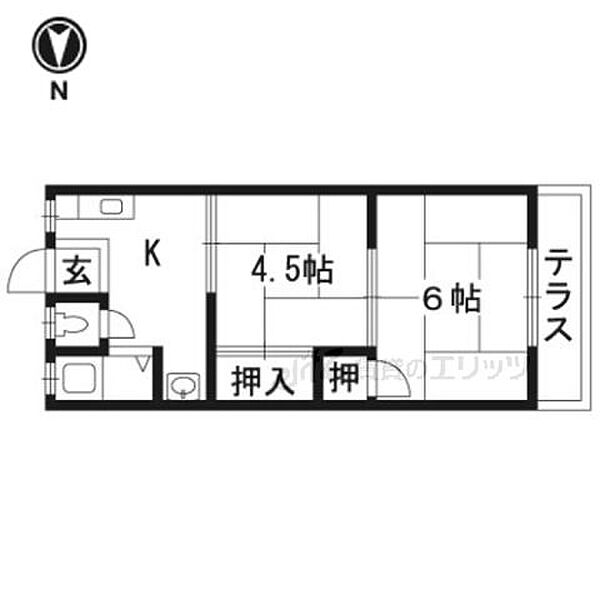 園田ハイムＡ棟 ｜大阪府茨木市園田町(賃貸アパート2DK・1階・38.00㎡)の写真 その2