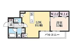 (仮称)吹田市昭和町ヘーベルメゾン 2階1LDKの間取り