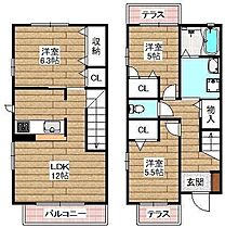 グランバリエ美しが丘 D ｜ 大阪府高槻市奥天神町１丁目30-2（賃貸マンション3LDK・1階・76.57㎡） その2