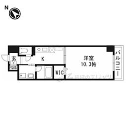 ニューサンライズ南春日丘 1Kの間取図画像