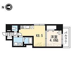 D'TOWER城北 1LDKの間取図画像