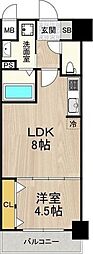 グランルクレ新大阪 1LDKの間取図画像