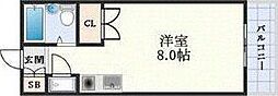 東明マンション江坂 ワンルームの間取図画像