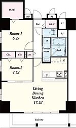 フレール江坂レジデンシャル 1SLDKの間取図画像