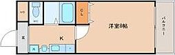 INOVE上山手 1Kの間取図画像