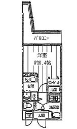 RESIDIA天神橋 1Kの間取図画像