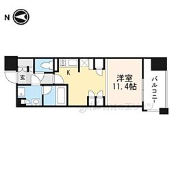 アパートメンツ江坂 1DKの間取図画像