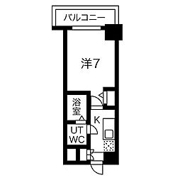 アリビオ江坂南金田 1Kの間取図画像