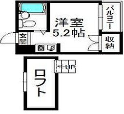 コロル淡路 ワンルームの間取図画像