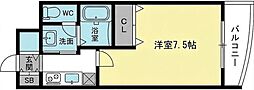 ルミエール新大阪 1Kの間取図画像