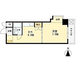 シティコート東扇町 1DKの間取図画像