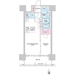 BPRレジデンス新梅田 1LDKの間取図画像