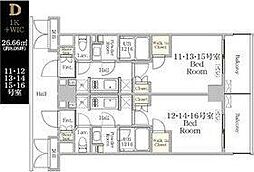 THEMUTUAL江坂 ワンルームの間取図画像